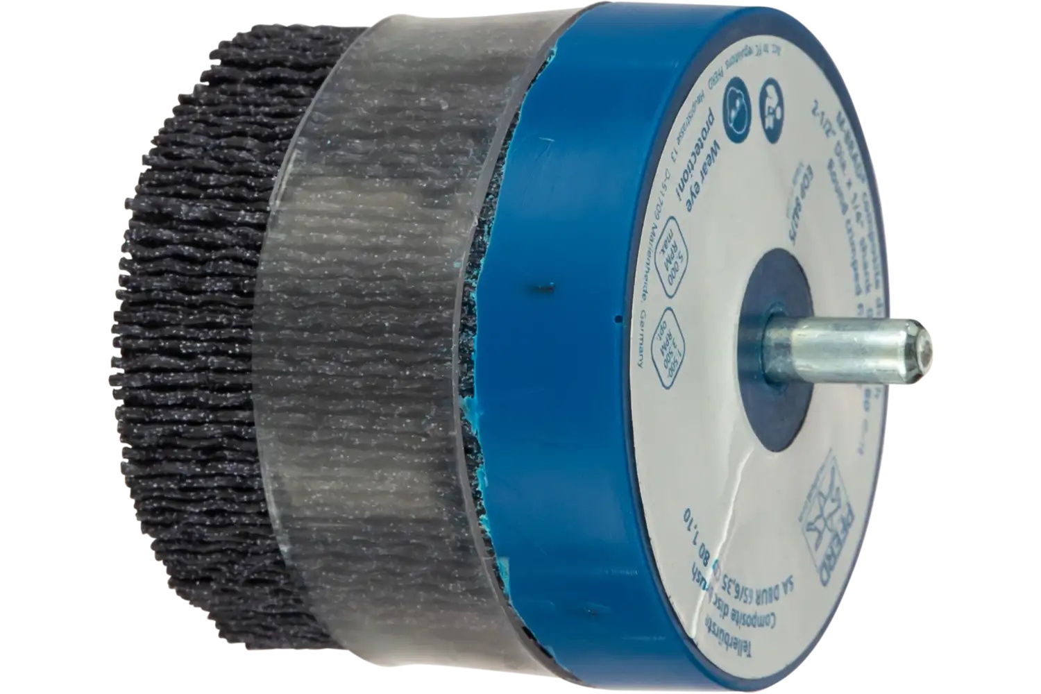 Picture of Pferd M-BRAD® Mounted Disc Brush 2-1/2" Dia. .040/120 Grit Ceramic Oxide 1/4" Shank